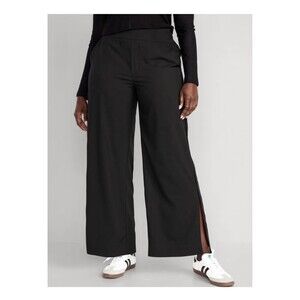 Old Navy Wide Leg StretchTech Pants High Rise Black Lightweight Baggy Med Petite